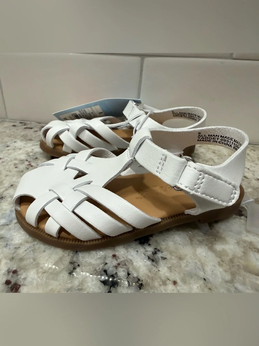 Cat & Jack White Braided Toddler Sandals - Size 5
